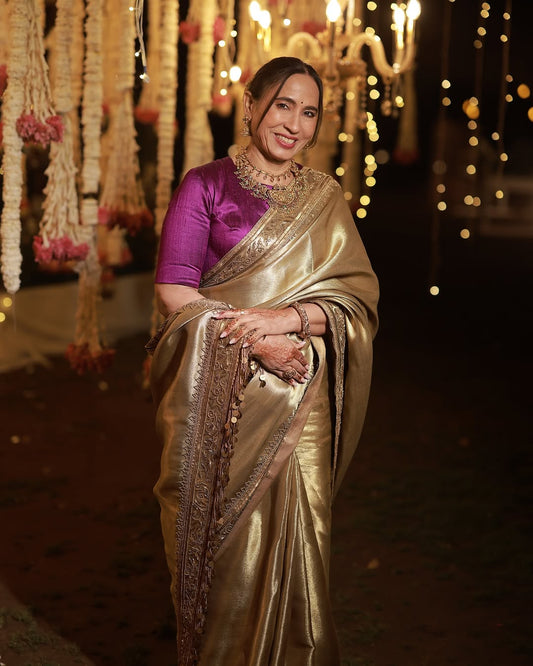 THE HEIRLOOM GOLD- ZADOZI ELEGANCE SAREE