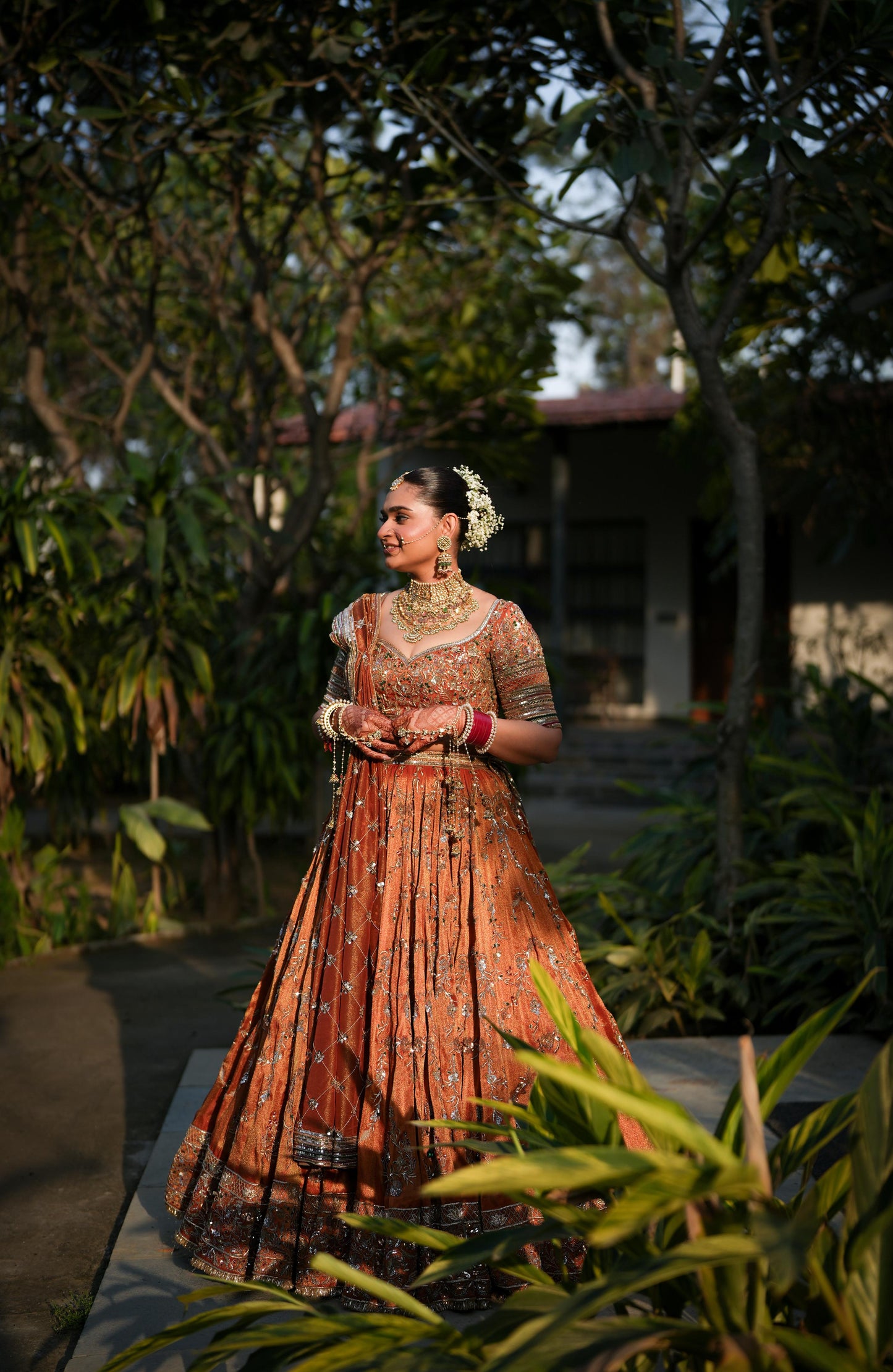 SAANJH RUST - THE HEIRLOOM EMBROIDERED LEHENGA