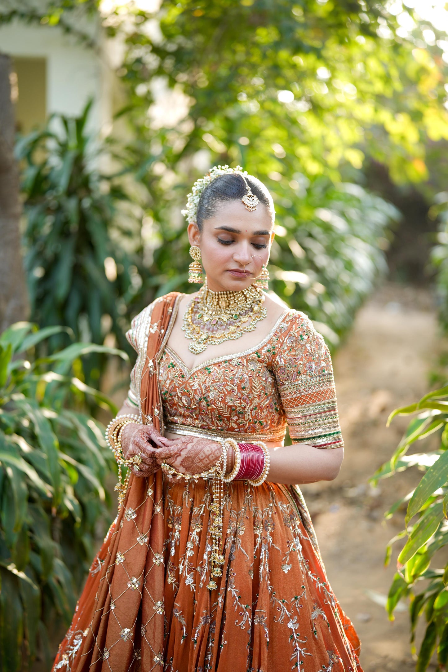SAANJH RUST - THE HEIRLOOM EMBROIDERED LEHENGA